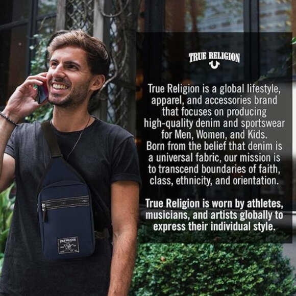 TRUE RELIGION Crossbody Bag Sling "YETA" TR101142 Breige BRAND-NEW w/tags β€οΈπ - Picture 14 of 14